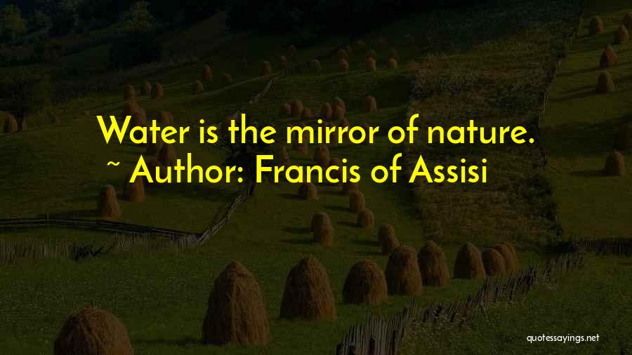 Francis Of Assisi Quotes: Water Is The Mirror Of Nature.