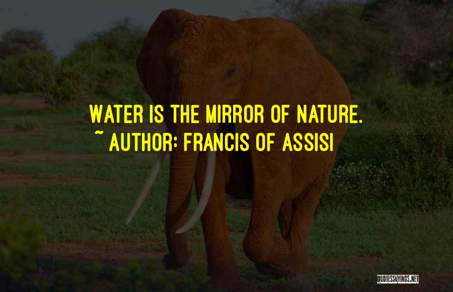 Francis Of Assisi Quotes: Water Is The Mirror Of Nature.