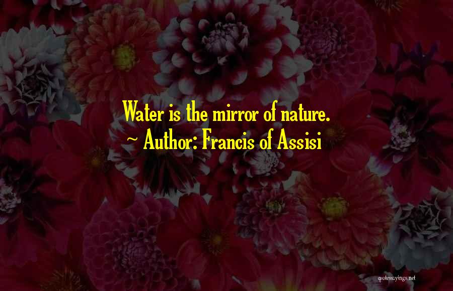 Francis Of Assisi Quotes: Water Is The Mirror Of Nature.