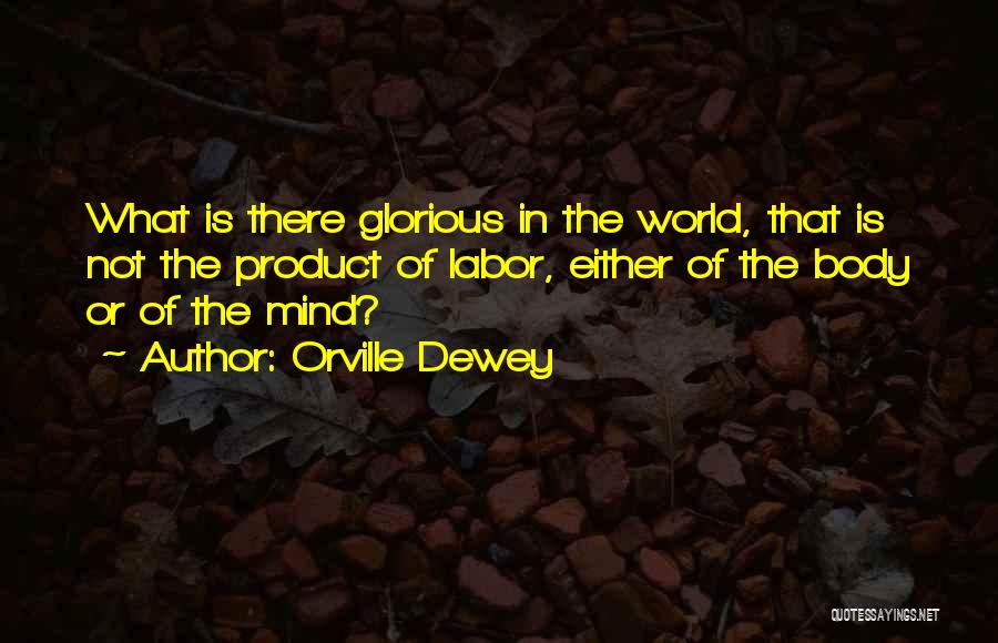 Orville Dewey Quotes: What Is There Glorious In The World, That Is Not The Product Of Labor, Either Of The Body Or Of