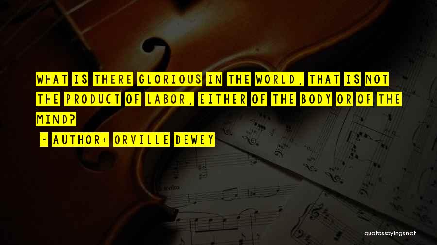 Orville Dewey Quotes: What Is There Glorious In The World, That Is Not The Product Of Labor, Either Of The Body Or Of