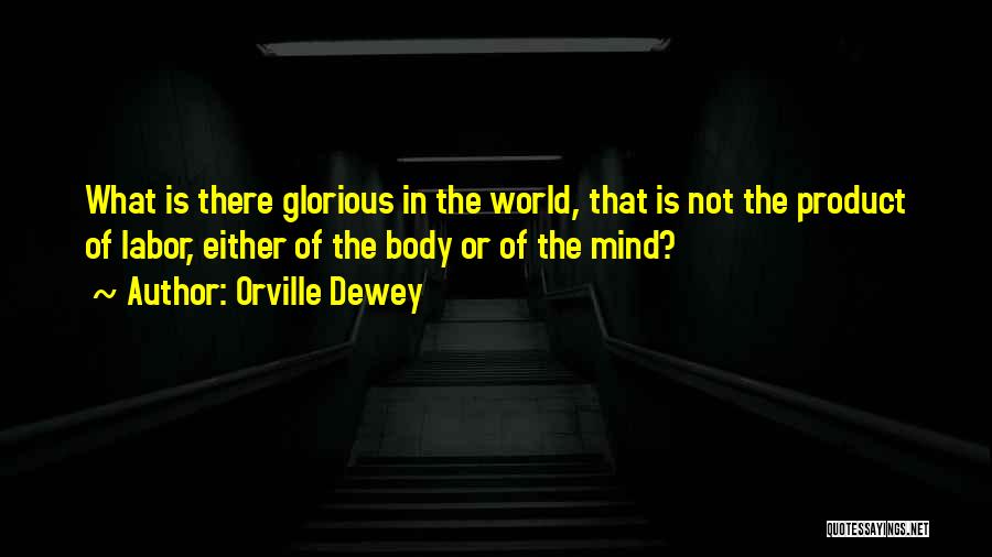 Orville Dewey Quotes: What Is There Glorious In The World, That Is Not The Product Of Labor, Either Of The Body Or Of