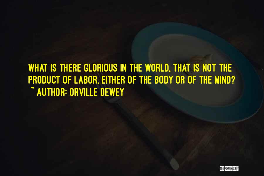 Orville Dewey Quotes: What Is There Glorious In The World, That Is Not The Product Of Labor, Either Of The Body Or Of