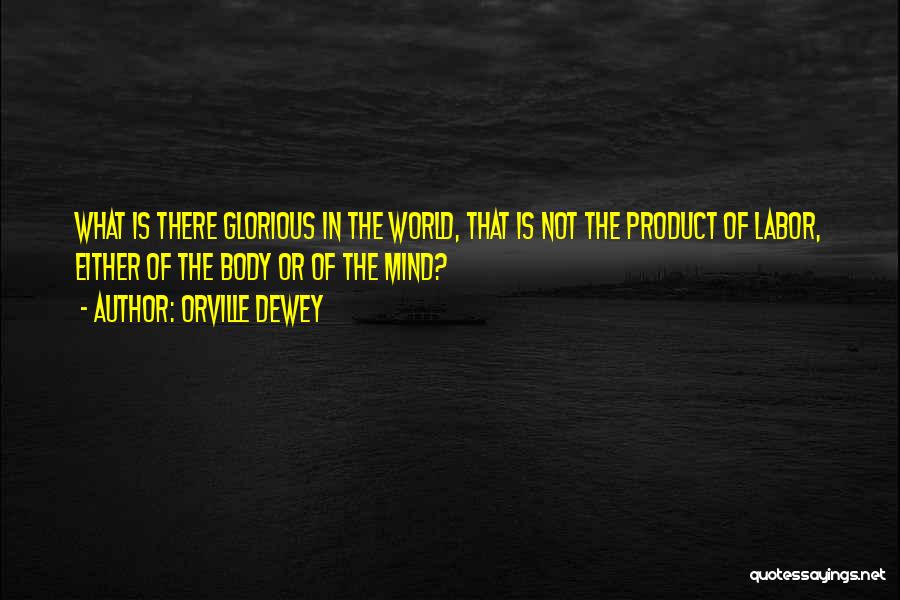 Orville Dewey Quotes: What Is There Glorious In The World, That Is Not The Product Of Labor, Either Of The Body Or Of