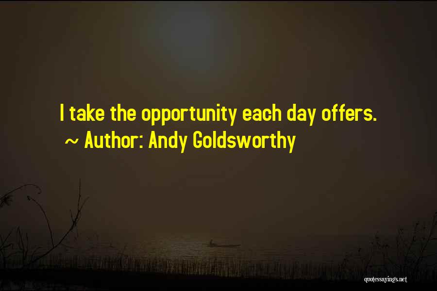 Andy Goldsworthy Quotes: I Take The Opportunity Each Day Offers.