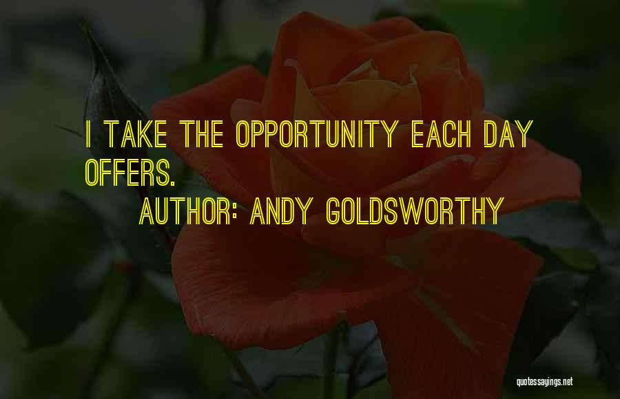 Andy Goldsworthy Quotes: I Take The Opportunity Each Day Offers.