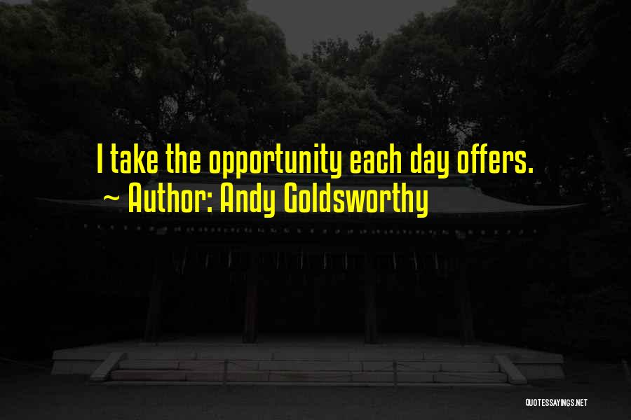 Andy Goldsworthy Quotes: I Take The Opportunity Each Day Offers.