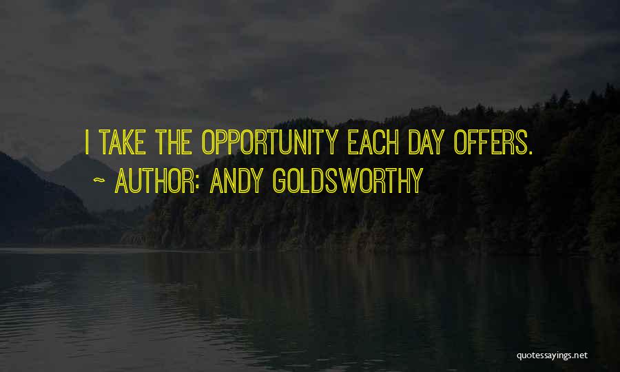 Andy Goldsworthy Quotes: I Take The Opportunity Each Day Offers.