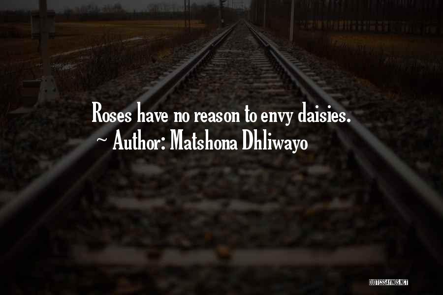 Matshona Dhliwayo Quotes: Roses Have No Reason To Envy Daisies.