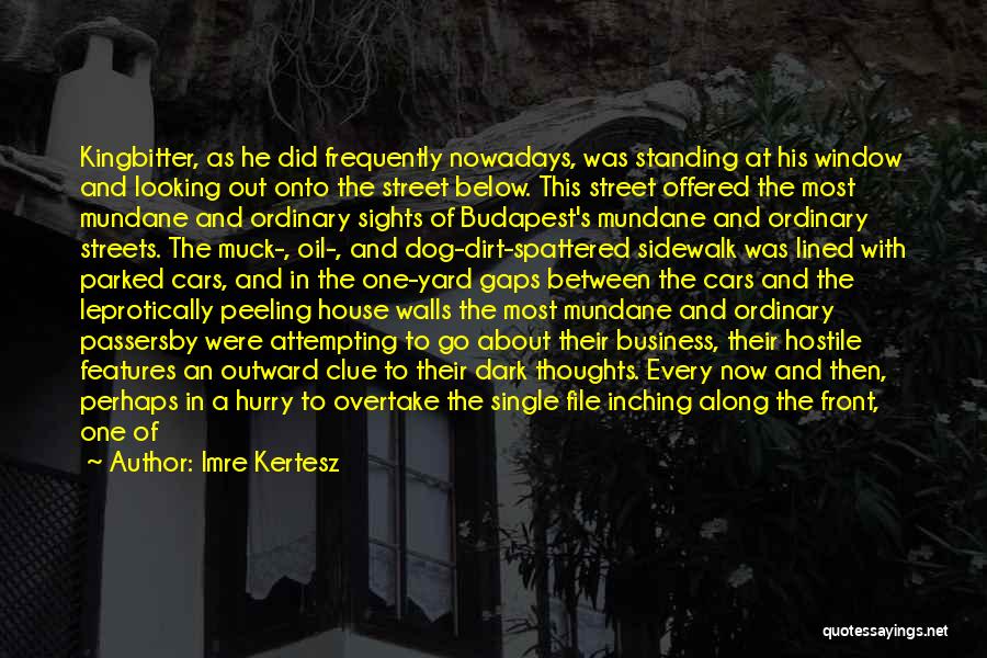 Imre Kertesz Quotes: Kingbitter, As He Did Frequently Nowadays, Was Standing At His Window And Looking Out Onto The Street Below. This Street