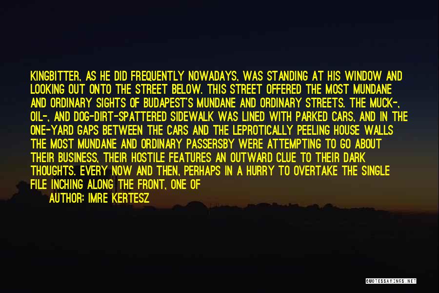 Imre Kertesz Quotes: Kingbitter, As He Did Frequently Nowadays, Was Standing At His Window And Looking Out Onto The Street Below. This Street