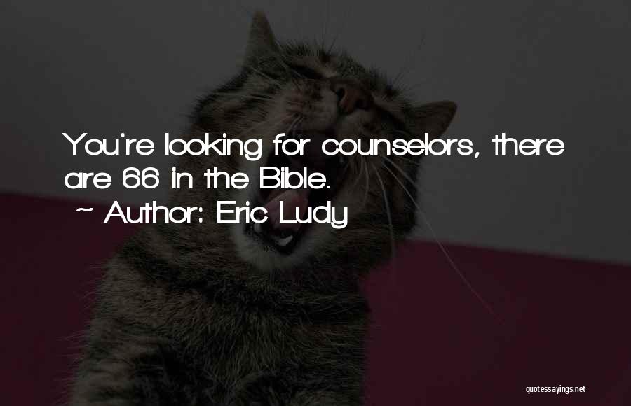 Eric Ludy Quotes: You're Looking For Counselors, There Are 66 In The Bible.