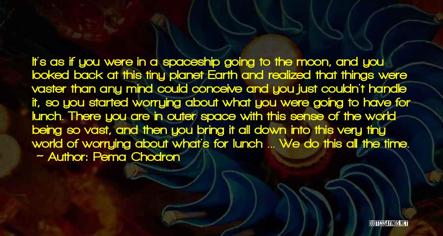 Pema Chodron Quotes: It's As If You Were In A Spaceship Going To The Moon, And You Looked Back At This Tiny Planet