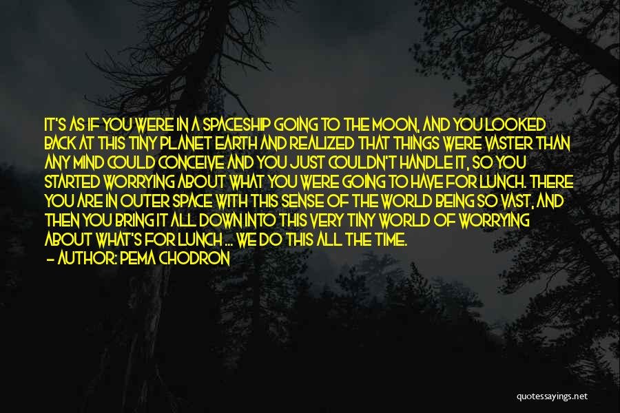 Pema Chodron Quotes: It's As If You Were In A Spaceship Going To The Moon, And You Looked Back At This Tiny Planet