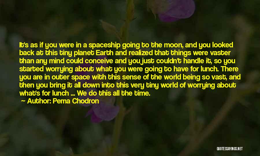 Pema Chodron Quotes: It's As If You Were In A Spaceship Going To The Moon, And You Looked Back At This Tiny Planet