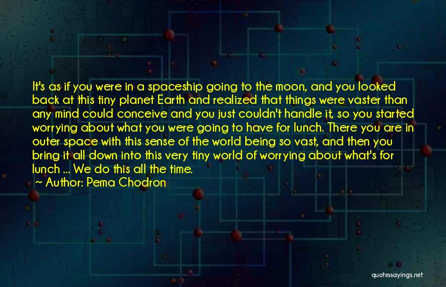 Pema Chodron Quotes: It's As If You Were In A Spaceship Going To The Moon, And You Looked Back At This Tiny Planet