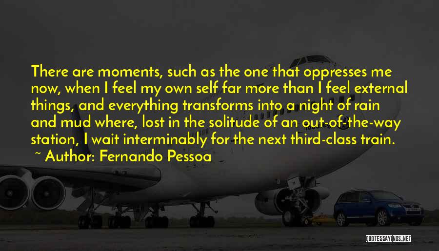 Fernando Pessoa Quotes: There Are Moments, Such As The One That Oppresses Me Now, When I Feel My Own Self Far More Than