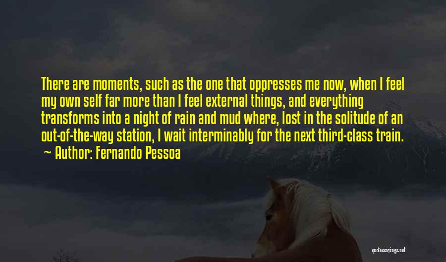 Fernando Pessoa Quotes: There Are Moments, Such As The One That Oppresses Me Now, When I Feel My Own Self Far More Than