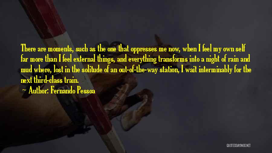 Fernando Pessoa Quotes: There Are Moments, Such As The One That Oppresses Me Now, When I Feel My Own Self Far More Than