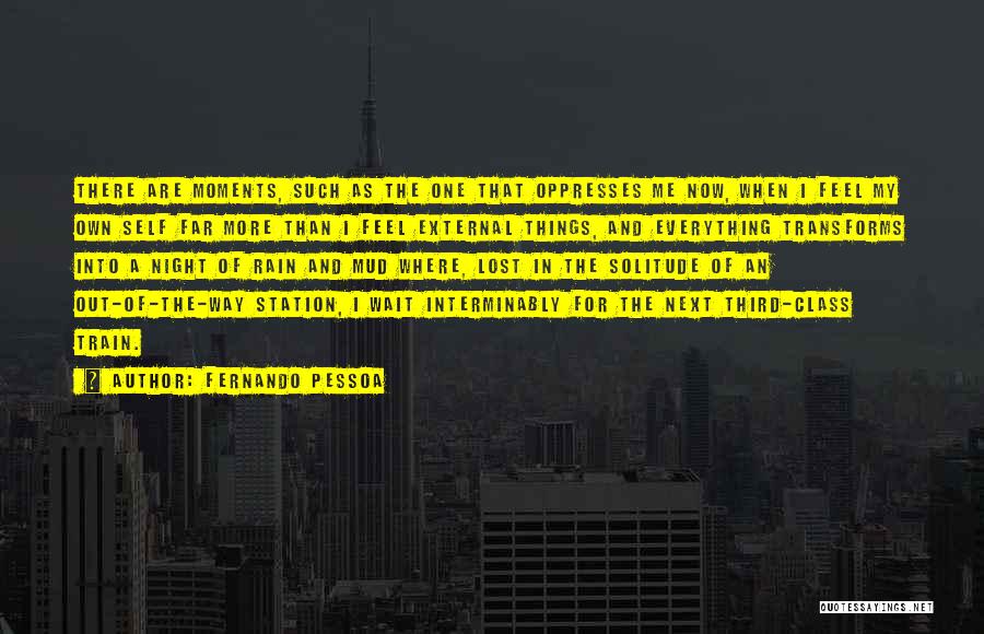 Fernando Pessoa Quotes: There Are Moments, Such As The One That Oppresses Me Now, When I Feel My Own Self Far More Than