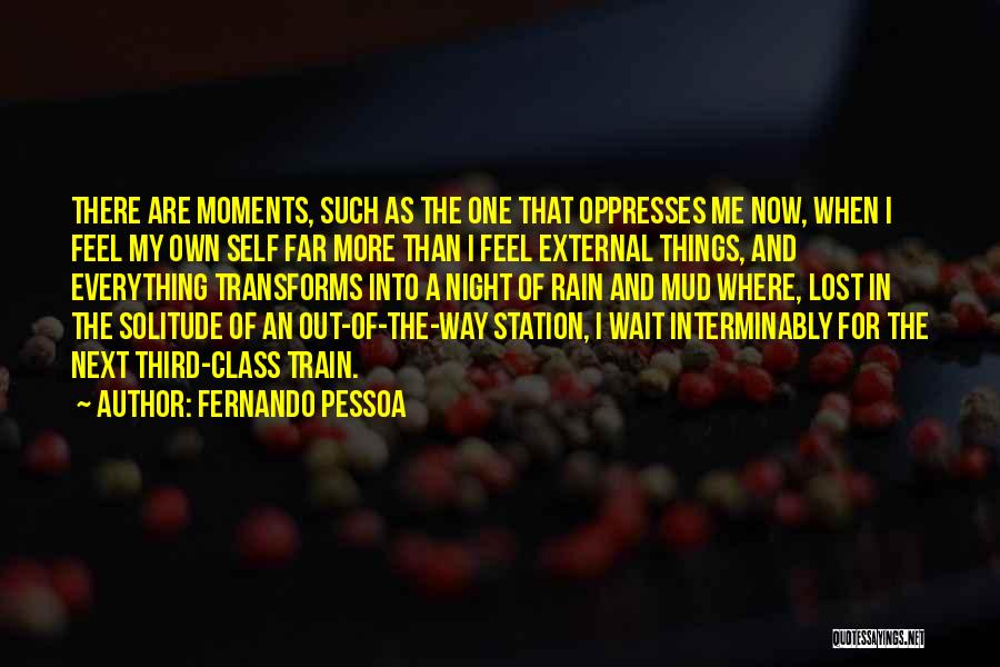 Fernando Pessoa Quotes: There Are Moments, Such As The One That Oppresses Me Now, When I Feel My Own Self Far More Than