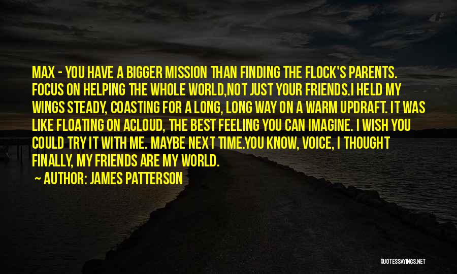 James Patterson Quotes: Max - You Have A Bigger Mission Than Finding The Flock's Parents. Focus On Helping The Whole World,not Just Your