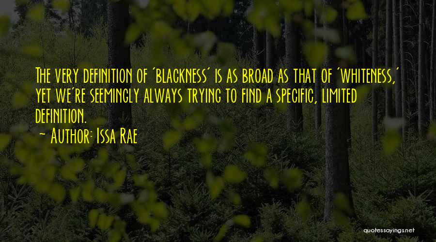 Issa Rae Quotes: The Very Definition Of 'blackness' Is As Broad As That Of 'whiteness,' Yet We're Seemingly Always Trying To Find A