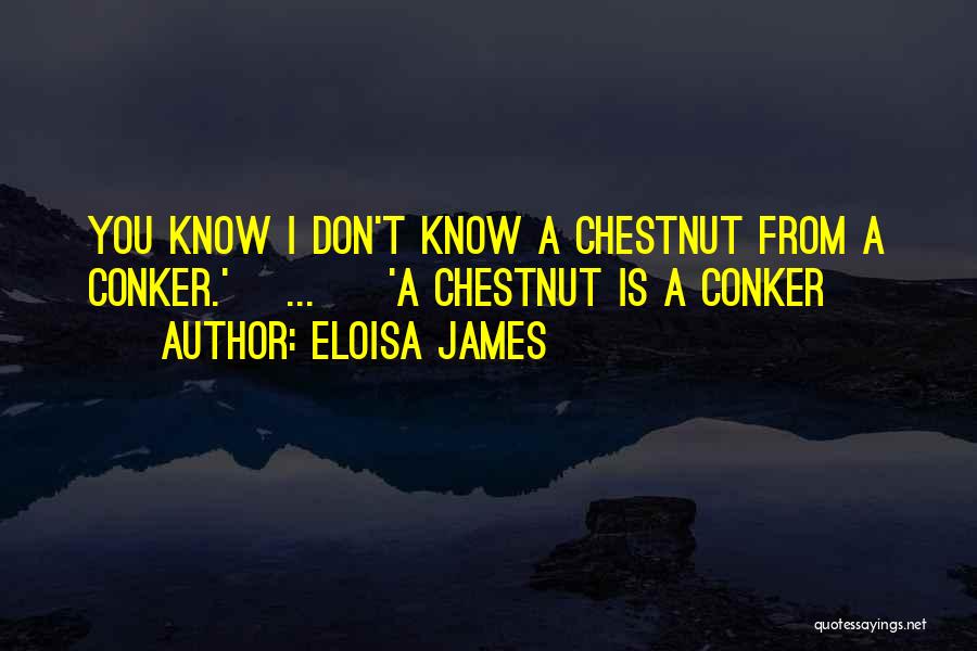 Eloisa James Quotes: You Know I Don't Know A Chestnut From A Conker.'[ ... ] 'a Chestnut Is A Conker