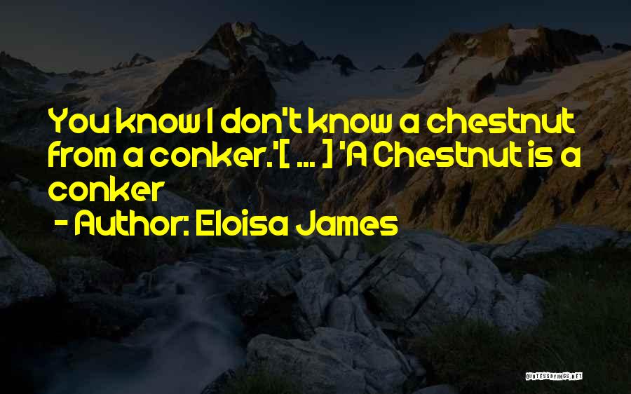 Eloisa James Quotes: You Know I Don't Know A Chestnut From A Conker.'[ ... ] 'a Chestnut Is A Conker