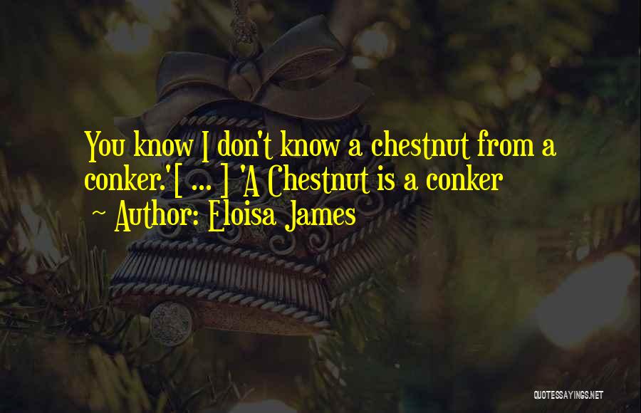 Eloisa James Quotes: You Know I Don't Know A Chestnut From A Conker.'[ ... ] 'a Chestnut Is A Conker