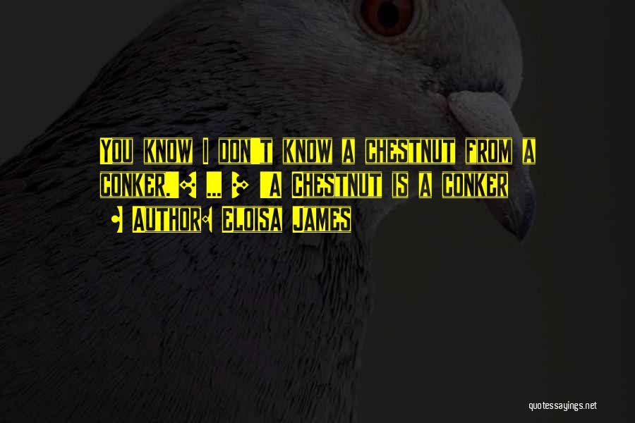 Eloisa James Quotes: You Know I Don't Know A Chestnut From A Conker.'[ ... ] 'a Chestnut Is A Conker