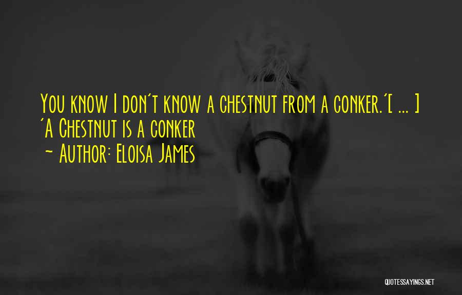 Eloisa James Quotes: You Know I Don't Know A Chestnut From A Conker.'[ ... ] 'a Chestnut Is A Conker