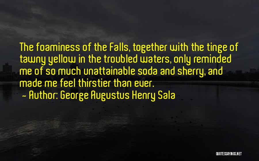 George Augustus Henry Sala Quotes: The Foaminess Of The Falls, Together With The Tinge Of Tawny Yellow In The Troubled Waters, Only Reminded Me Of