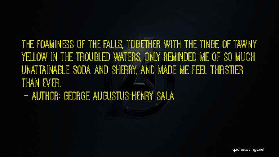 George Augustus Henry Sala Quotes: The Foaminess Of The Falls, Together With The Tinge Of Tawny Yellow In The Troubled Waters, Only Reminded Me Of