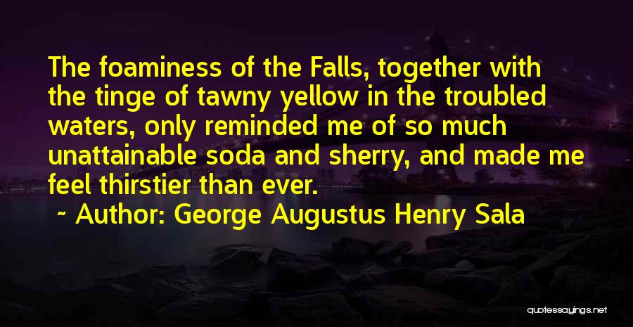 George Augustus Henry Sala Quotes: The Foaminess Of The Falls, Together With The Tinge Of Tawny Yellow In The Troubled Waters, Only Reminded Me Of