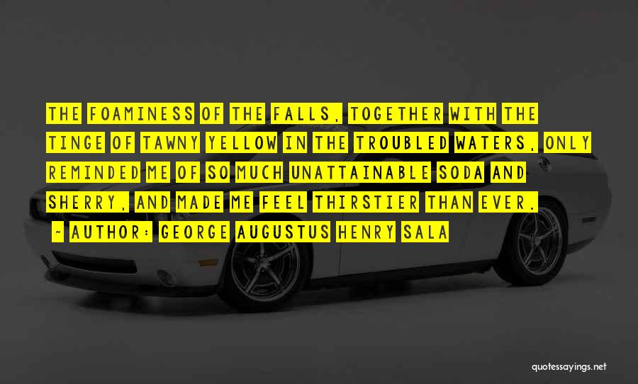 George Augustus Henry Sala Quotes: The Foaminess Of The Falls, Together With The Tinge Of Tawny Yellow In The Troubled Waters, Only Reminded Me Of