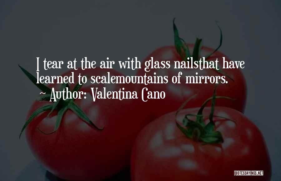 Valentina Cano Quotes: I Tear At The Air With Glass Nailsthat Have Learned To Scalemountains Of Mirrors.