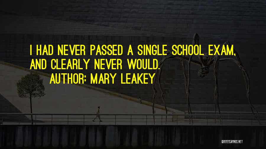 Mary Leakey Quotes: I Had Never Passed A Single School Exam, And Clearly Never Would.