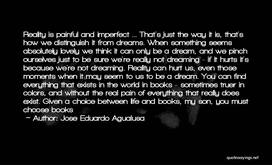 Jose Eduardo Agualusa Quotes: Reality Is Painful And Imperfect ... That's Just The Way It Is, That's How We Distinguish It From Dreams. When