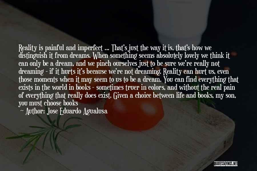 Jose Eduardo Agualusa Quotes: Reality Is Painful And Imperfect ... That's Just The Way It Is, That's How We Distinguish It From Dreams. When