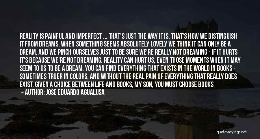 Jose Eduardo Agualusa Quotes: Reality Is Painful And Imperfect ... That's Just The Way It Is, That's How We Distinguish It From Dreams. When