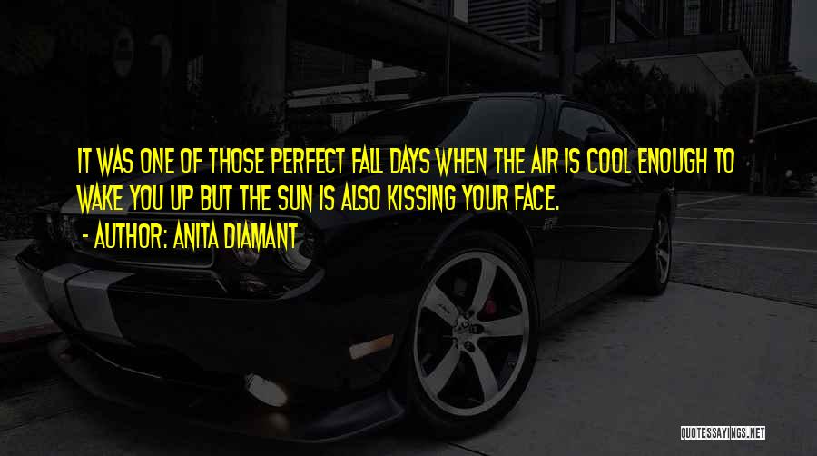 Anita Diamant Quotes: It Was One Of Those Perfect Fall Days When The Air Is Cool Enough To Wake You Up But The