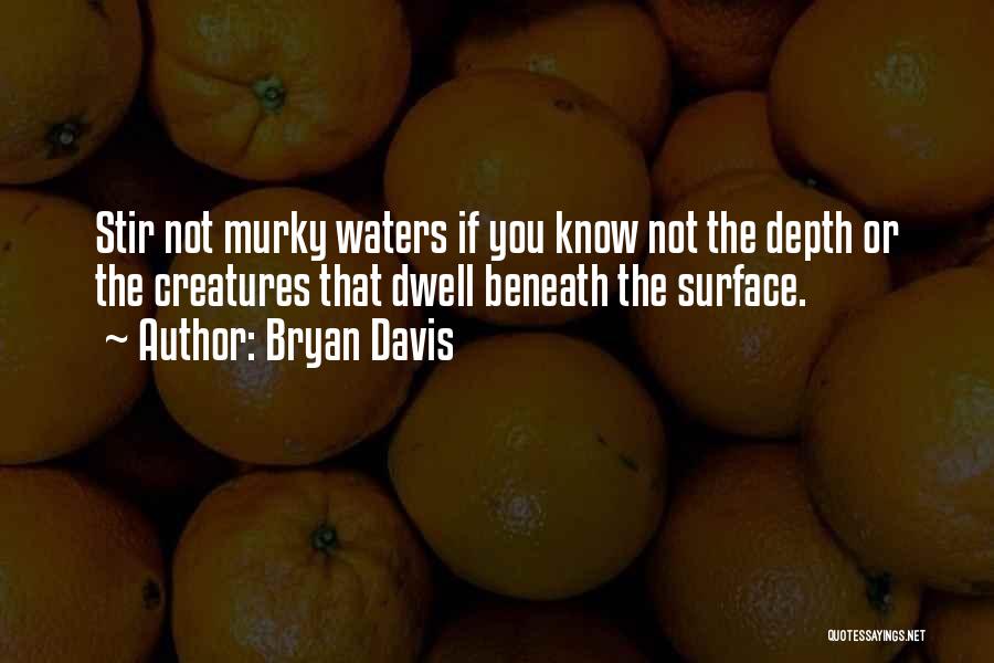 Bryan Davis Quotes: Stir Not Murky Waters If You Know Not The Depth Or The Creatures That Dwell Beneath The Surface.