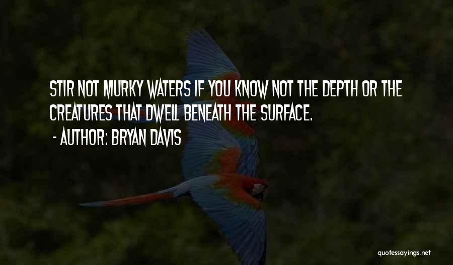 Bryan Davis Quotes: Stir Not Murky Waters If You Know Not The Depth Or The Creatures That Dwell Beneath The Surface.