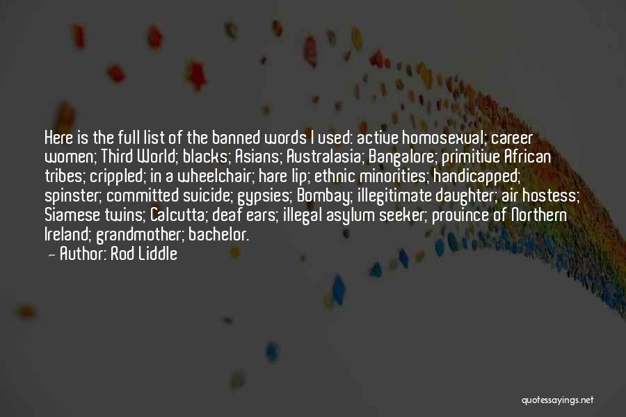 Rod Liddle Quotes: Here Is The Full List Of The Banned Words I Used: Active Homosexual; Career Women; Third World; Blacks; Asians; Australasia;