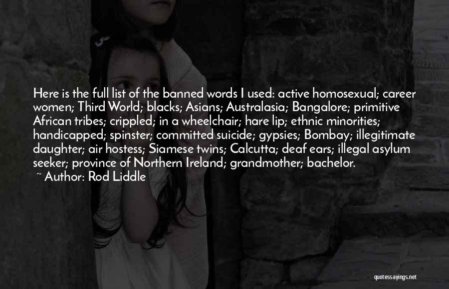 Rod Liddle Quotes: Here Is The Full List Of The Banned Words I Used: Active Homosexual; Career Women; Third World; Blacks; Asians; Australasia;