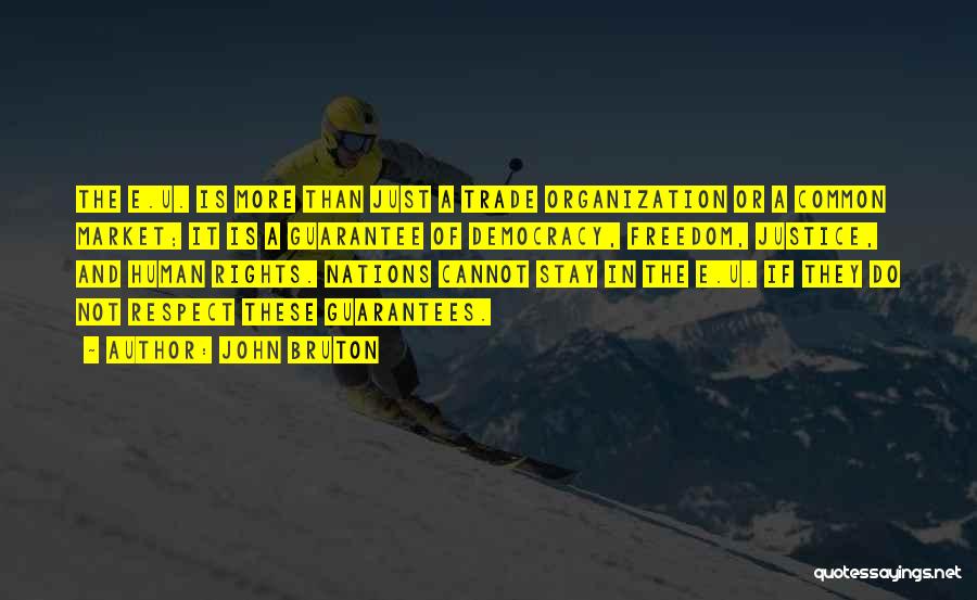 John Bruton Quotes: The E.u. Is More Than Just A Trade Organization Or A Common Market; It Is A Guarantee Of Democracy, Freedom,