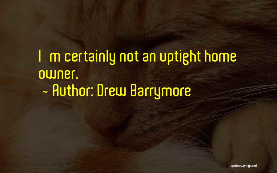 Drew Barrymore Quotes: I'm Certainly Not An Uptight Home Owner.