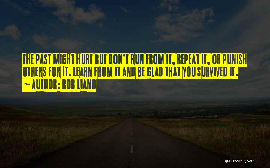 Rob Liano Quotes: The Past Might Hurt But Don't Run From It, Repeat It, Or Punish Others For It. Learn From It And