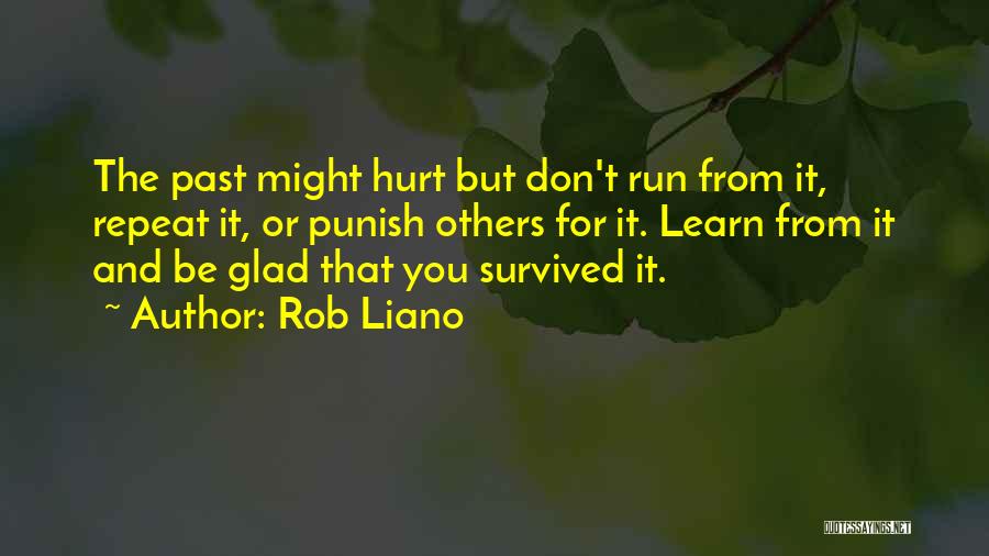 Rob Liano Quotes: The Past Might Hurt But Don't Run From It, Repeat It, Or Punish Others For It. Learn From It And